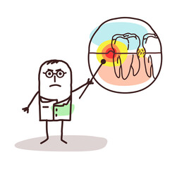 Cartoon Doctor explaining what is Periodontics
