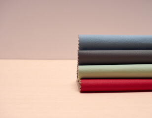 Leather samples in various colors.