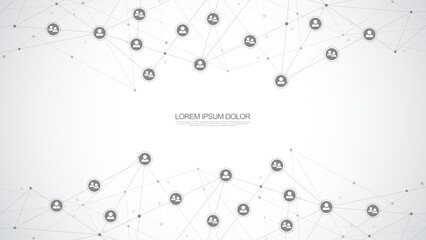 Connecting people and communication concept, social network. Vector illustration