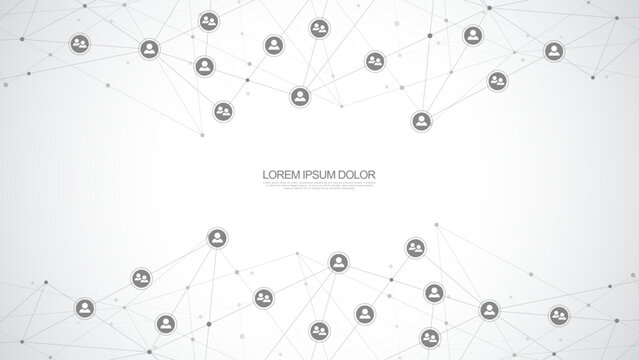 Connecting people and communication concept, social network. Vector illustration