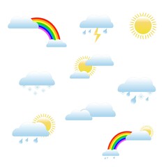 set of weather conditions vector