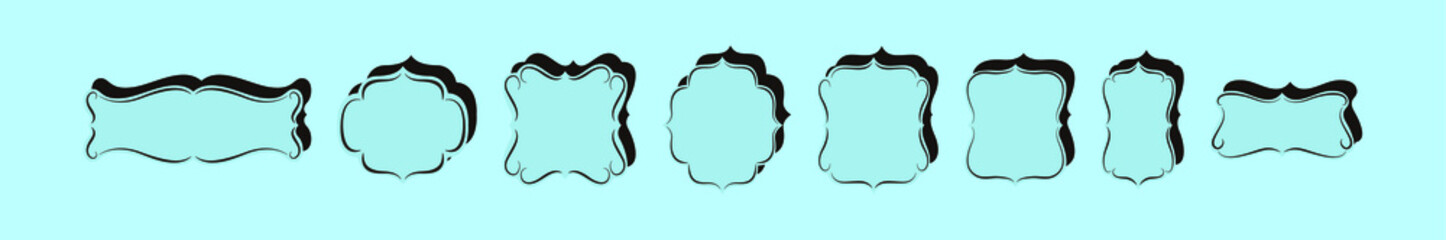 set of frame cartoon design template with various models. vector illustration isolated on background