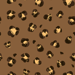 Leopard print hand drawn seamless vector pattern