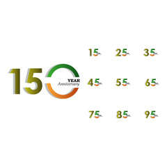 Fototapeta premium Set Year Anniversary Indian Them Color Vector Template Design Illustration