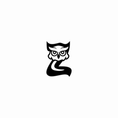 Z Letter logo icon with owl icon design vector illustration