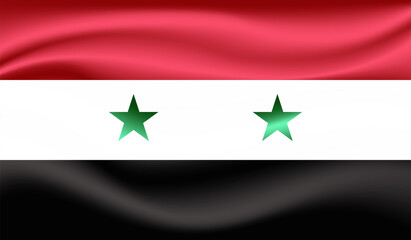 Grunge Syria flag. Syria flag with waving grunge texture.
