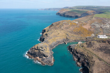 Aerial photograph of Boscastle, Cornwall, England.