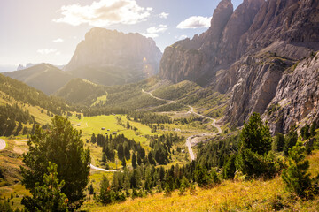 Gorgeous Dolomite mountains in Italy, a famous travel destination