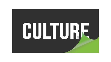 CULTURE text written on black green sticker.