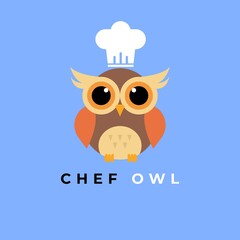 cute owl logo cartoon illustration vector graphic