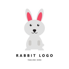 rabbit animal simple logo illustration

