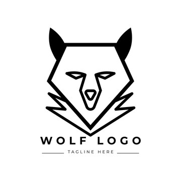 wolf animal simple minimalist  logo illustration