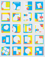 9 Slides modern promotion square web banner for social media. modern banner designs. Vector illustration