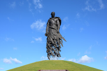 Statue of a soviet soldier at Rzhev Memorial to the Soviet Soldier, Khoroshevo, Rzhev district,...