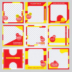 9 Slides modern promotion square web banner for social media. modern banner designs. Vector illustration