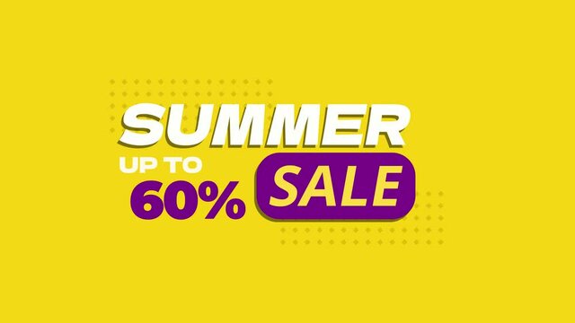 Summer Sale up to 60 percent off animation.
