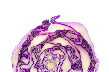 Fototapeta premium purple cabbage cut isolated on white background