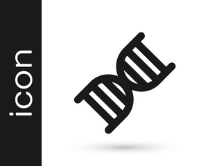 Black DNA symbol icon isolated on white background. Vector