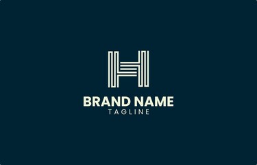 Letter H Line Maze Logo Design Vector Template