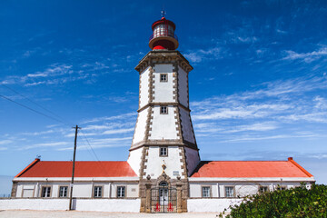 Fototapeta na wymiar The Cabo Espichel Lighthouse in Sesimbra, Portugal