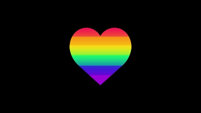 Rainbow heart. Gay pride concept. Lgbtq community. 4k motion