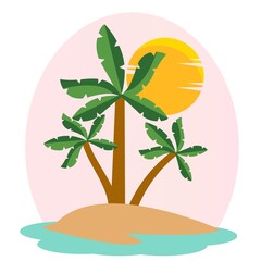 Palm trees and the beach