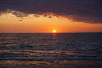 sunset over the sea on Maldives 
