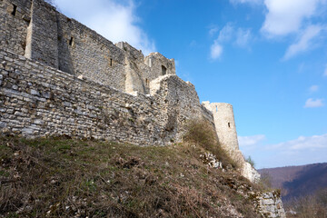 Fototapeta na wymiar burg hohenurach castle ruins in bad urach on the swabian alb in baden-wuerttemberg, germany