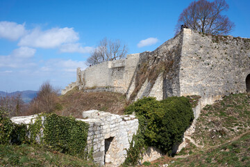 Fototapeta na wymiar burg hohenurach castle ruins in bad urach on the swabian alb in baden-wuerttemberg, germany