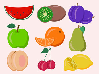 fruit icon set