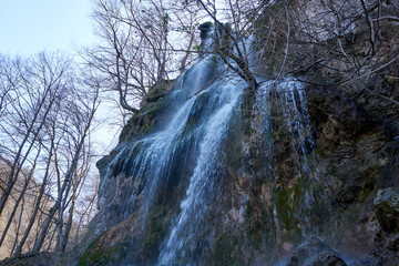 uracher waterfall in bad urach germany famous tourist attraction 