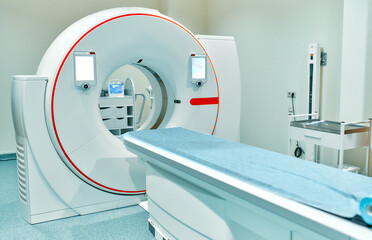Modern MRI / KT scanner. Magnetic resonance imaging. Advanced technologies for medical diagnostics....
