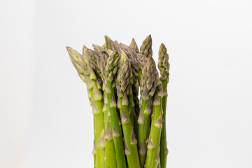 Close-up of a bunch of green asparagus. fresh asparagus is available in the spring season. 