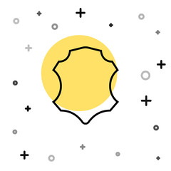 Black line Leather icon isolated on white background. Random dynamic shapes. Vector