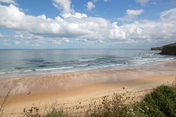 Fototapeta premium Beautiful View of Langre Beach; Santander