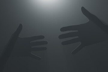 Hands reach out to meet each other