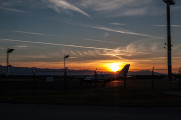 Sunrise at the Zadar Airport in Croatia