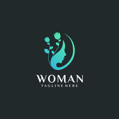 Woman spa logo vector design beauty concept