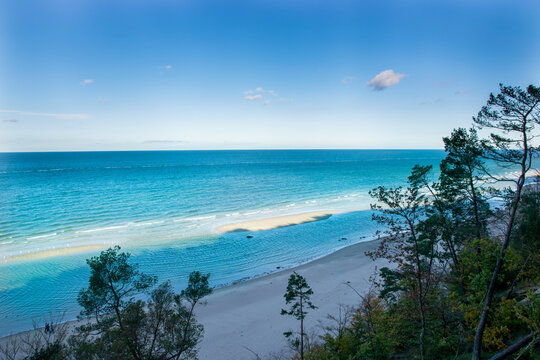 beach with trees at Misdroy, Poland 