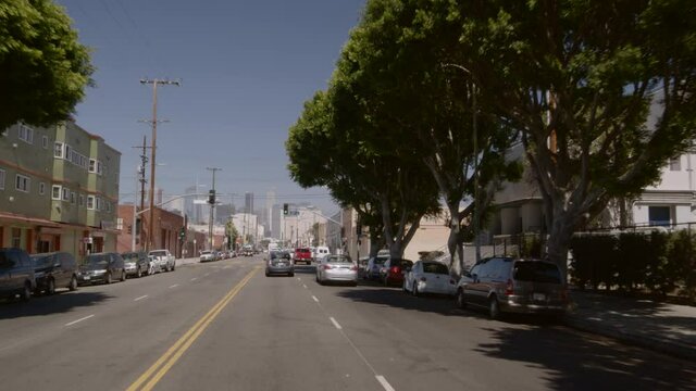POV Driving Through Residential Neighborhood in Los Angeles