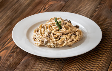 Tagliatelle with porcini mushrooms