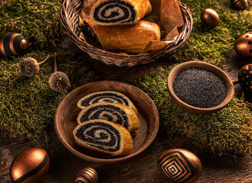 Roll with poppy seeds.