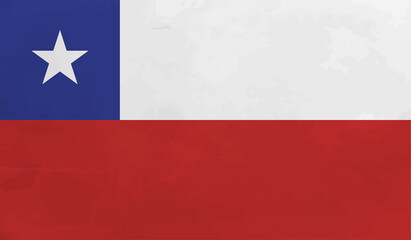 Chile grunge, old, scratched style flag