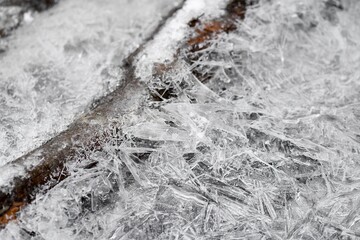 Closeup macro background of ice