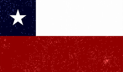 Chile grunge, old, scratched style flag