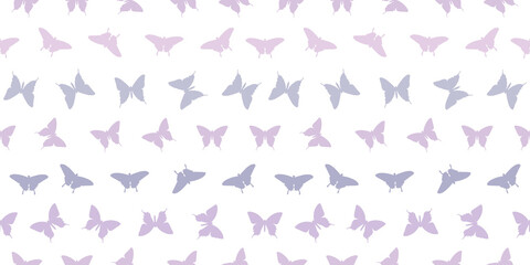 Butterfly silhouette seamless vector pattern background