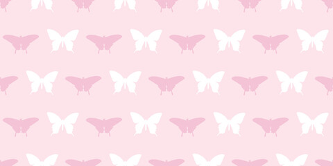 Butterfly silhouette seamless vector pattern background