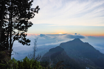 sunset in the mountains