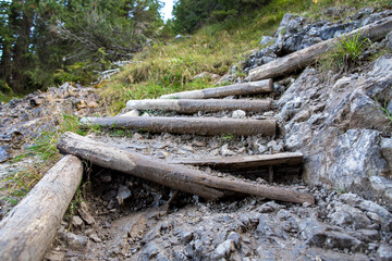 travel germany and bavaria, hiking path through the mountains, Bavaria, Germany