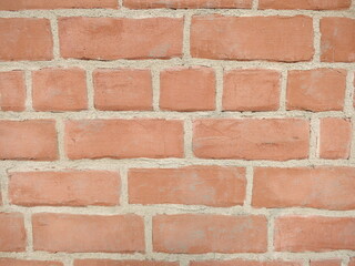 Red brick wall neat masonry clean concrete streaks    